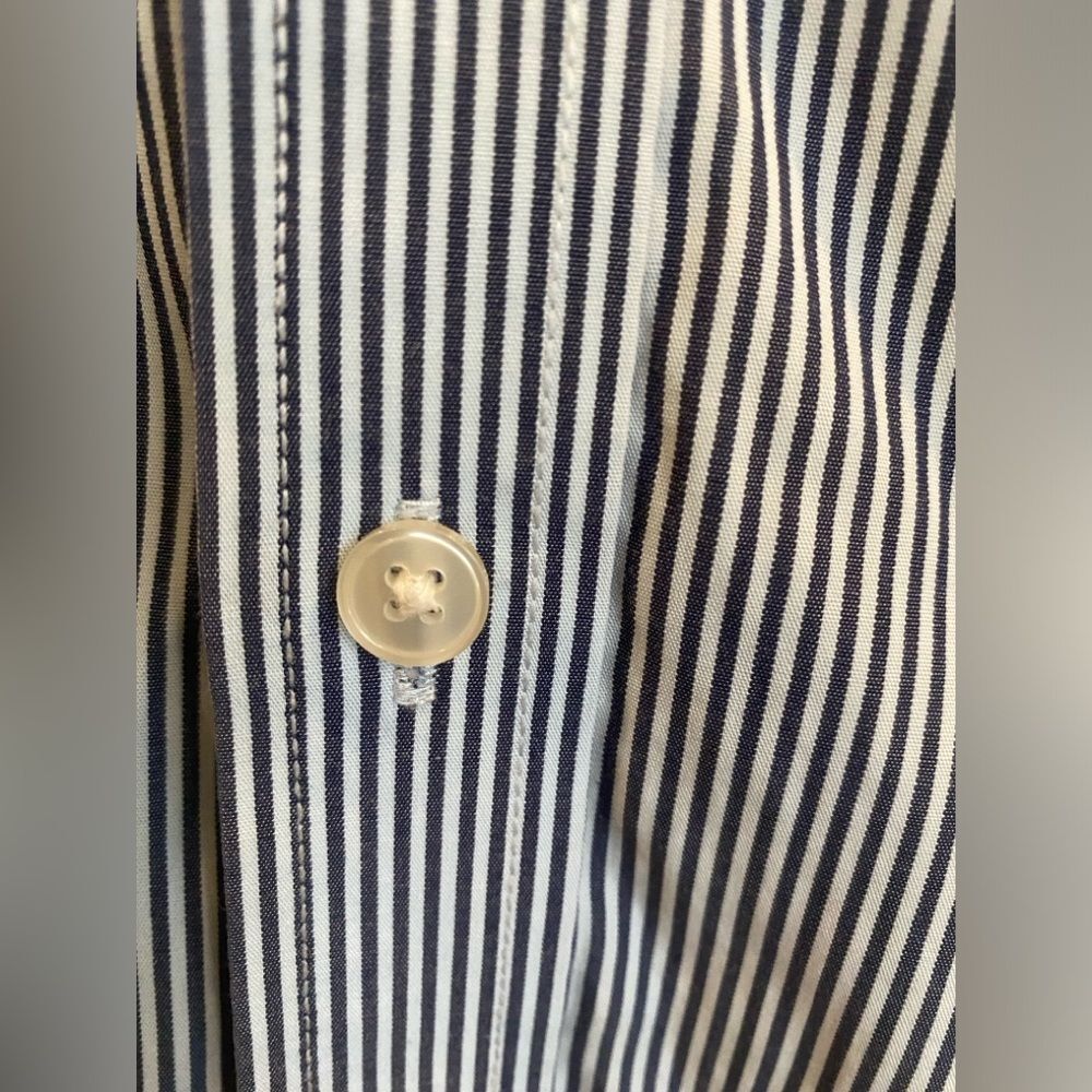 Gap Navy and White Striped Button Down Dress Shirt Men's Sz XL Tall - Picture 8 of 16